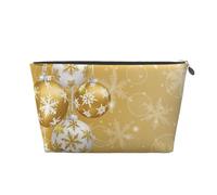 Palla di Natale dorata Fiocco di neve Natale, Borsa da toilette Borsa per trucco Borsa per cosmetici Borsa da toilette da viaggio portatile