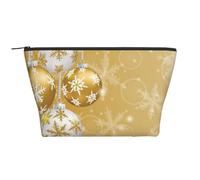 Palla di Natale dorata Fiocco di neve Natale, Borsa da toilette Borsa per trucco Borsa per cosmetici Borsa da toilette da viaggio portatile