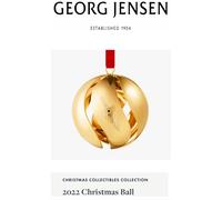 Palla di Natale Georg Jensen 2022 ottone placcato con oro 18 carati NUOVA con...