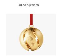 Palla di Natale Georg Jensen 2023 ottone placcato con oro 18 carati NUOVA con...