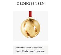Palla di Natale Georg Jensen 2024 ottone placcato con oro 18 carati NUOVA con...