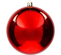 Palla di Natale Gigante Ø 15 cm in Plastica LUCIDA ORO ROSSO ARGENTO Infrangibile Resistente Ai Raggi UV per Esterno Decorazioni per Negozio, Vetrina, Luminarie Esterna Sfera Natalizia (ROSSO)