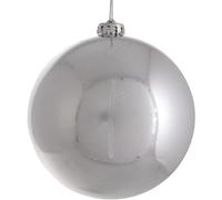 Palla di Natale Gigante Ø 15 cm in Plastica LUCIDA ORO ROSSO ARGENTO Infrangibile Resistente Ai Raggi UV per Esterno Decorazioni per Negozio, Vetrina, Luminarie Esterna Sfera Natalizia (ARGENTO)
