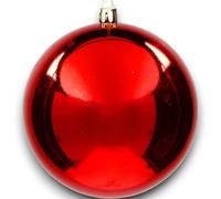 Palla di Natale Gigante in Plastica LUCIDA Disponibile in 2 Dimensioni e 2 Colori Infrangibile Resistente Ai Raggi UV per Esterno Decorazioni per Negozio, Vetrina, Luminarie Esterna (1, Rosso, 40 Cm)