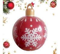 Palla di Natale gonfiabile gigante da 60 cm, in PVC di alta qualità, a prova di perdite, decorazione per esterni (fiocco di neve rosso/campanella) per giardino, prato e matrimoni (rosso)