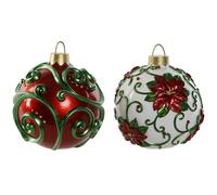 Palla di Natale Home ESPRIT Rosso Verde Resina 24 x 24 x 28 cm [2 Unità]