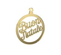 Palla di Natale in plex. Sfera Buon Natale: ciondolo a forma di pallina di Natale personalizzabile, effetto specchio. Idea regalo addobbo per albero. (Oro)