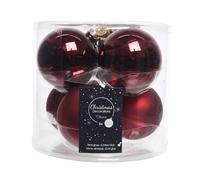 Palla di Natale in Vetro Rosso Bordeaux 8 cm