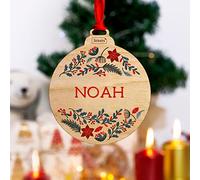 Palla di Natale personalizzata in legno a colori | Palle di Natale per decorare l'albero o il regalo - Stikets