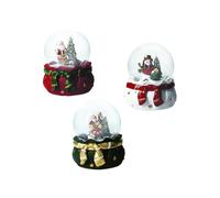 Palla di Neve Carillon con Babbo Natale Multicolore Ricarica manuale Musicale 14cm Brandani 82015 Natale Christmas