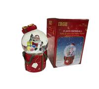 PALLA DI NEVE CON BABBO NATALE MUSICALE LUCI A LED CLAUS SNOWBALL IDEA REGALO