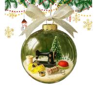 Palla di Neve Decorazione per Albero - Decorazione Natale Creazioni Cucito Palla di Neve Trasparente | Pallina Natalizia Artigianale Appendibile per Casa Ufficio Giardino Balcone