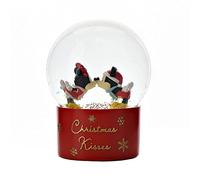 MICKEY & MINNIE - Kiss - Xmas - Snow Globe 120mm NUOVO