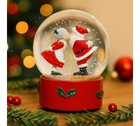 Palla di Neve Natalizia con Babbo Natale e Mamma Natale che si Baciano, Decorazione con Neve Scenica in Vetro, Idea Regalo Romantica 12cm - Varzi dal 1956