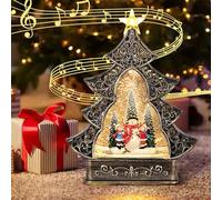 Palla di neve natalizia, palla di neve con 8 canzoni musicali natalizie, 6 ore timer glitterato, palla di neve a forma di albero di Natale con albero di Natale, pupazzo di neve e paesaggio di neve