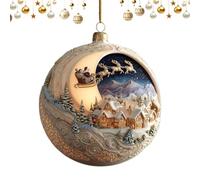 Palla di neve ornamentale 2D lupo in acrilico con Babbo Natale e neve | Decorazione natalizia per la casa, per finestre, ingressi, festa del Ringraziamento, feste di compleanno, uffici