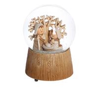 Palla di vetro con carillon natività naturale cm 10x10xh14,5