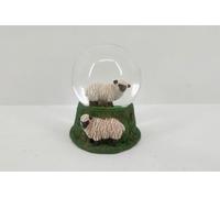 Palla Di Vetro Glitterata A Forma Di Pecora Altezza 6,5 Cm Miniatura Con Neve