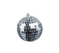 Palla Discoteca Specchio 10cm Sospesa, Argento Riflettente | 1 Pezzo, Struttura Solida Riflesso Uniforme, per Disco e Banchetti, Diametro 10cm