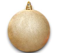 Palla Gigante di Natale Glitterata Disponibile in 4 Colori Argento, Rosso, Oro, Bianco e 4 Dimensioni - Decorazione Natalizia Elegante e Versatile per Albero e Ambienti (1, Oro, 25 Cm)