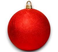 Palla Gigante di Natale Glitterata Disponibile in 4 Colori Argento, Rosso, Oro, Bianco e 4 Dimensioni - Decorazione Natalizia Elegante e Versatile per Albero e Ambienti (1, Rossa, 25 Cm)