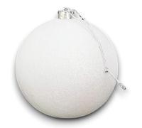 Palla Gigante di Natale Glitterata Disponibile in 4 Colori Argento, Rosso, Oro, Bianco e 4 Dimensioni - Decorazione Natalizia Elegante e Versatile per Albero e Ambienti (1, Bianca, 20 Cm)