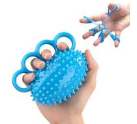 Palla ginnica per mani e barella per dita, per rafforzare la presa della mano, palline da schiacciare, sollievo dal dolore al polso (blu)