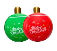 Palla Gonfiabile di Natale, Palline di Natale Gonfiabili 2 Pezzi Palloncini in PVC con Palla Gigante da 18, 9x25, 6 Pollici per Giardino Rosso Verde, Palline Giganti