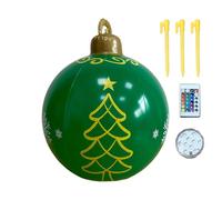 Palla gonfiabile natalizia 60 cm | Decorazione natalizia con luce e 16 colori | 16 colori telecomando ornamento per ingresso giardino piscina finestra