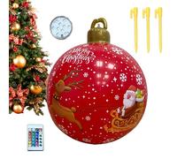 Palla gonfiabile natalizia 60 cm - Palla di Natale con luci per esterni | gigante in 16 colori per giardino piscina prato terrazza