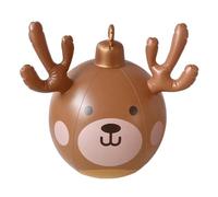 Palla gonfiabile natalizia a forma di renna, in PVC con montaggio semplice, compatibile con pompa ad aria, cuciture robuste, ideale per decorazione scolastica, cortile, terrazza, 68 x 62 cm
