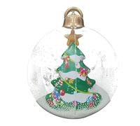 Palla Gonfiabile Natalizia, Grande Decorazione Illuminata da 23,6 Pollici in PVC Trasparente con LED, per Cortili, Prati e Giardini Esterni