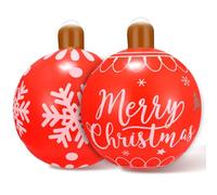 Palla Gonfiabile Natalizia in PVC 60 cm - Decorazione per Feste, Albero e Esterni (Rosso A)
