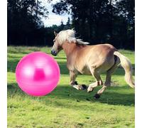 Palla grande in silicone a righe da 85 cm - Durevole e interattiva per esercizio e addestramento, ideale per razze grandi - Colore rosa vivace, perfetta per i cavalli al galoppo, accessori per cavalli