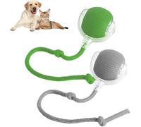 Palla interattiva per cani, ricaricabile, elettrica, automatica, giocattolo interattivo per cuccioli e gattini (verde, rosso, grigio)