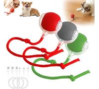 Palla interattiva per cani, ricaricabile, elettrica, automatica, giocattolo interattivo per cuccioli e gattini (verde, rosso, grigio)
