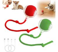 Palla interattiva per cani, ricaricabile, elettrica, automatica, giocattolo interattivo per cuccioli e gattini (verde, rosso, grigio)