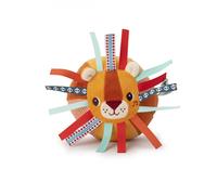 Lilliputiens - Palla Leone Jack - Palla d’attività in tessuto per neonati e bambini piccoli - Stimolazione sensoriale con suoni e trame - Gioco di risveglio, motricità-Lavabile in lavatrice-Dai 6 mesi