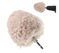 Palla lucidante in lana da 100 mm con gambo esagonale, ruota per lucidatura in lana morbida riutilizzabile per metallo, legno, pietra, compatibile con metodi di lucidatura a secco e bagnato