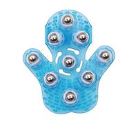 Palla massaggiante portatile a 360 gradi a forma di palmo, strumento di massaggio con nove sfere per massaggio completo del corpo (blu, tipo sfera in acciaio)
