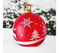 Palla Natale Gonfiabile,Palla Gonfiabile di Natale Decorazione,Palla Gonfiabile in Pvc Natale,Adatto per Decorare Feste di Natale, Casa, Esterno e Giardino Rosso A