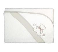 Palla Pallina Accappatoio Neonato Bagnetto Poncho Cappuccio Triangolo Morbido Telo Asciugamano Assorbente Bambini Idea Regalo Neonati Made Italy Infanzia Morbida Spugna Cotone (Serie “Tato” Tortora)