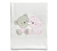 Palla Pallina Copertina Cotone Primaverile Ricamata Carrozzina Lettino Neonato Coperta Bambini Multifunzionale Morbido Bebè Passeggino Universale Traspirante (CARROZZINA, My Family Rosa)