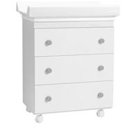 PALLA PALLINA Fasciatoio Cassettiera Salvaspazio 3 Cassettoni Removibili Con Vaschetta Bagnetto Neonato E Materassino Fasciatoio Neonato Anticaduta 80x97X44 CM Basic Grigio