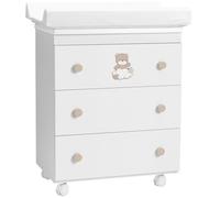 PALLA PALLINA Fasciatoio Cassettiera Salvaspazio 3 Cassettoni Removibili Con Vaschetta Bagnetto Neonato E Materassino Fasciatoio Neonato Anticaduta 80x97X44 CM Modello Altalena (Altalena Tortora)