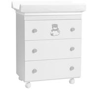 PALLA PALLINA Fasciatoio Cassettiera Salvaspazio 3 Cassettoni Removibili Con Vaschetta Bagnetto Neonato E Materassino Fasciatoio Neonato Anticaduta 80x97X44 CM Modello Altalena (Altalena Grigio)
