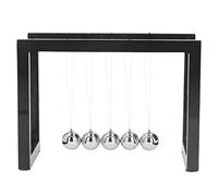 Palla Pendolo Equilibrio, Palla Oscillante per Scrivania, Gadget per Alleviare Lo Stress, Scienze Educative, Fisica, Supporto in Acrilico con Corpo in Ferro per Impiegati e (Nera)