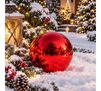 Palla per albero di Natale, in plastica, infrangibile, diametro 30 cm, colore rosso