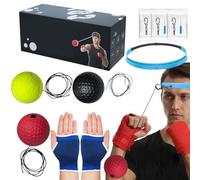 Palla per riflessi da boxe, fascia in silicone, kit multi-livello da 6 cm, strumento di allenamento della velocità con regolabile, fitness, allenamento a casa, allenatore di coordinazione