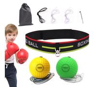Palla per riflessi da boxe, palla in gomma espansa con fascia, multifunzionale allenamento reattivo per boxe regolabile, forniture per principianti avanzati, palla regolabile in schiuma PU